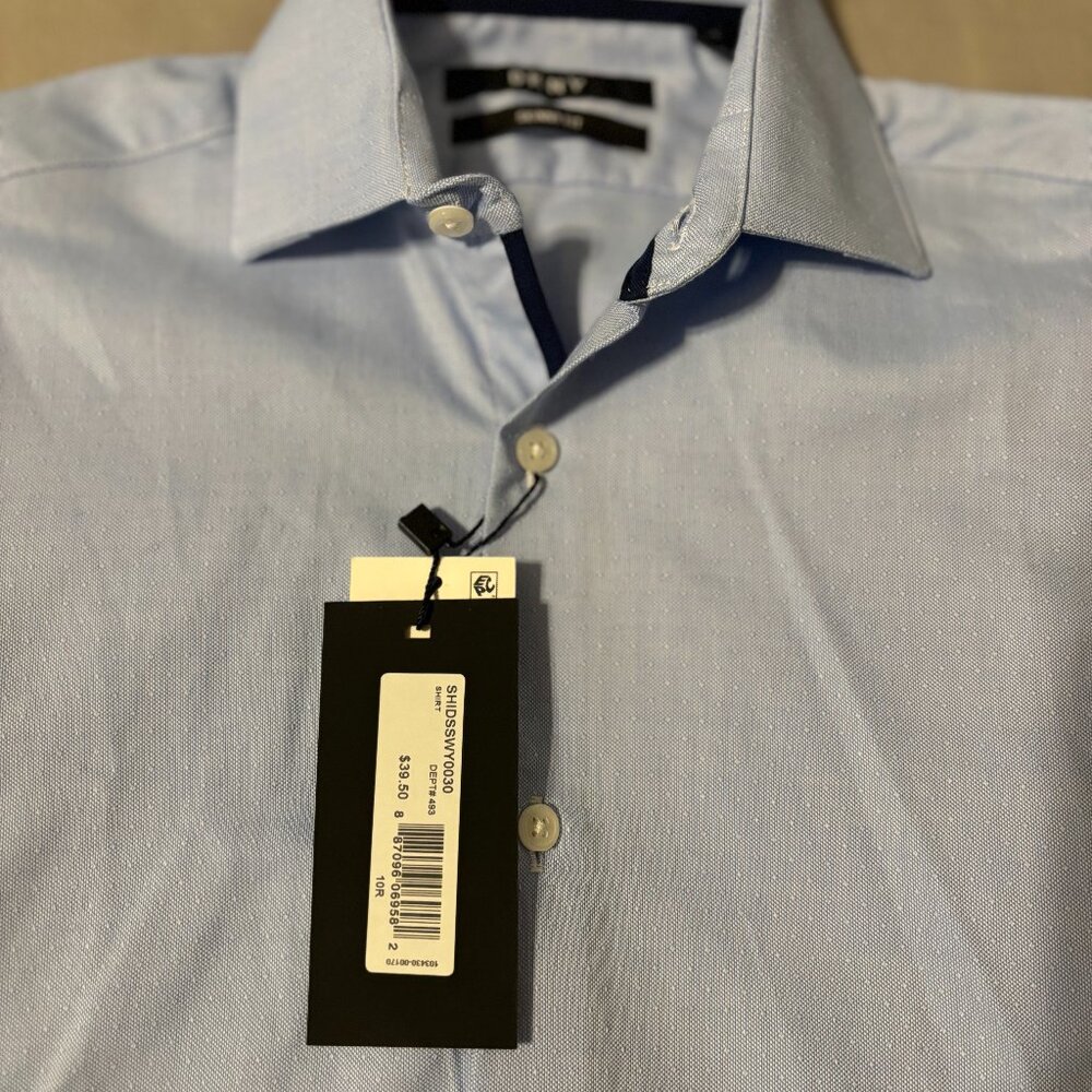 DKNY! Brand new! Boys Blue Collar Shirt Long Sleeve Size 10